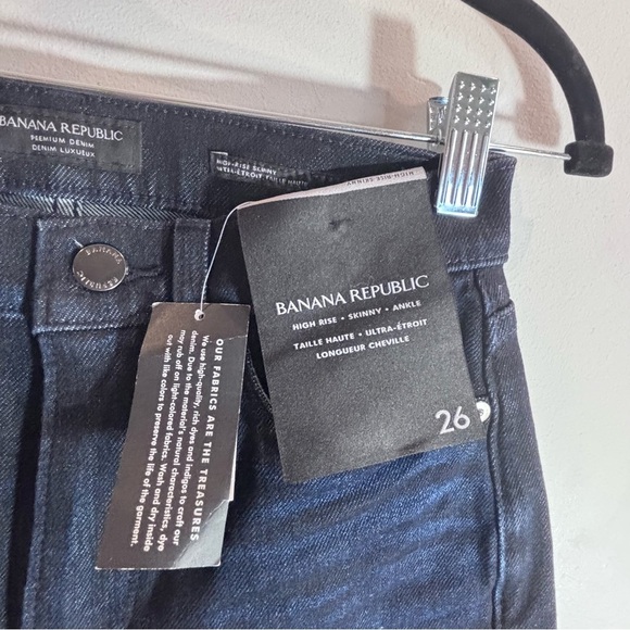 BANANA REPUBLIC Sz 26 High Rise Skinny Ankle Dark Wash High Stretch Jeans NEW - Picture 3 of 11